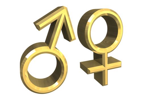 Male and female sex symbols (3D made)