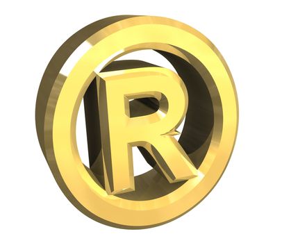 Registered symbol in gold (3d made)