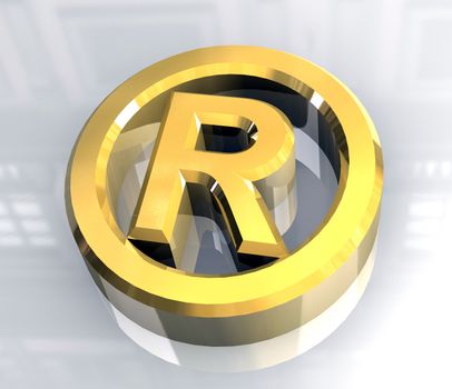Registered symbol in gold (3d made) 