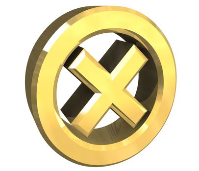 ko tick in gold - 3D made