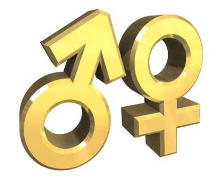 Male and female sex symbols (3D made) 