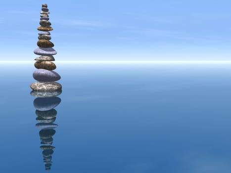 many stones in the water