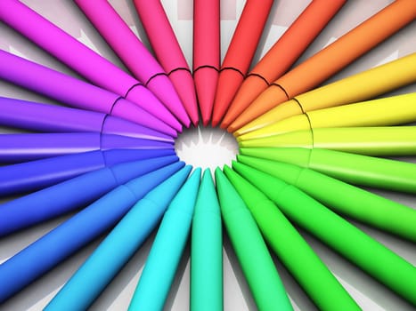 the colored pencils