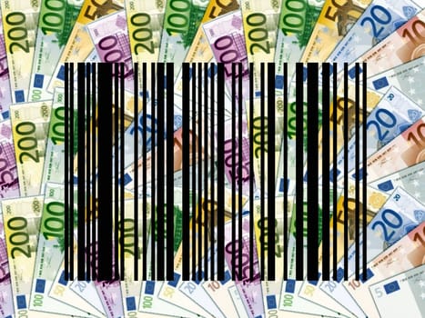 barcode and banknotes