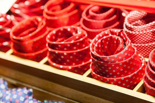 Milano - Italy. Detail of  ties in a luxury shop