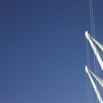 White sails and blue sky