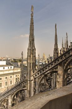 a cathedral in Milan city