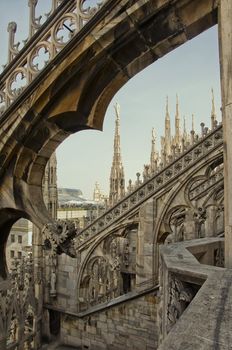 a cathedral in Milan city