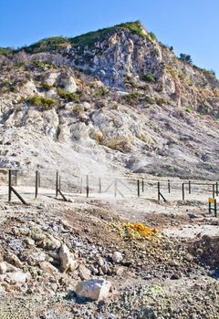Pozzuoli, Italy. Solfatara area, volcanic crater still in activity.