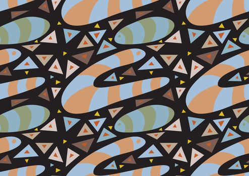 Seamless abstract pattern of worms crawling underground