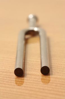 Close up picture of a tuning fork.