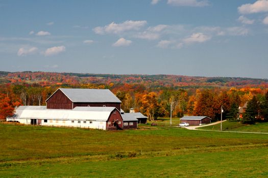 farm and countryside in autumn