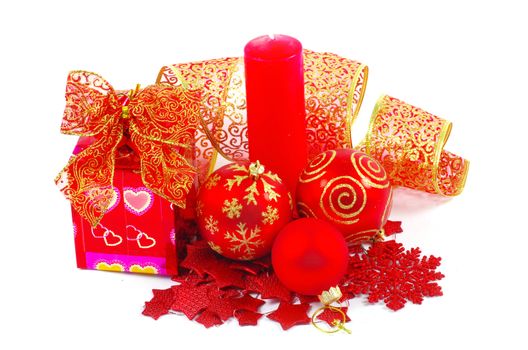 Christmas balls isolated on the white background