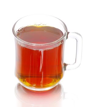 tea in cup isolated on white background