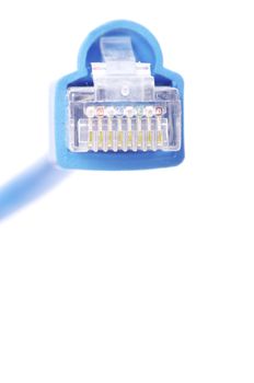  Macro shot of network connection plug