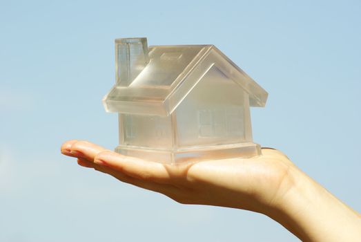 The house in human hand