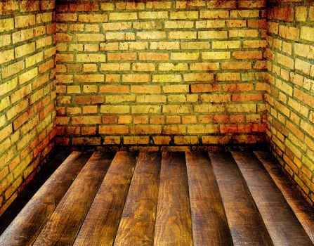 old grunge interior wooden floor