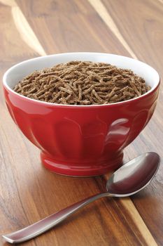 Delicious and nutritious cereal, high in bran, high in fiber, served in a beautiful  French Cafe au Lait Bowl with wide rims. In place of handles. This healthy bran cereal will be an aid to digestive health.