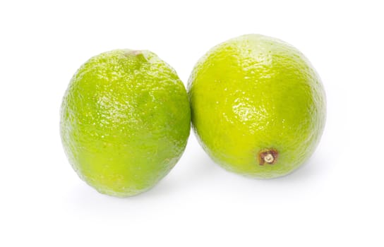Fresh ripe lime isolated on white background