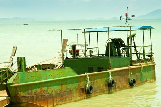 The ferry between the islands. In the province of Krabi, Thailand