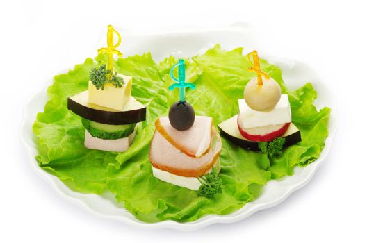 salad on a white background