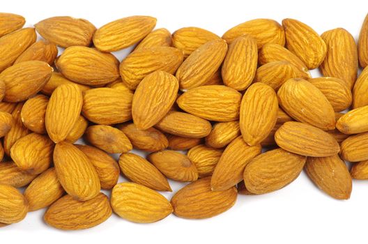 almonds isolated on a white