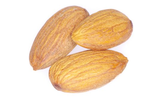 almonds isolated on a white