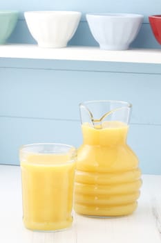 Fresh squeezed orange juice made by extraction from the most sweet and delicious fresh fruit.