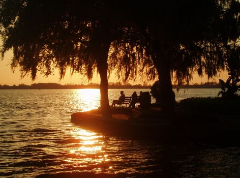 Romance in a beauftiful sunset in Florida.