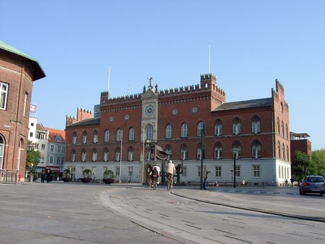 Bikers in the center of Odense (Denmark), Oktober 2005.