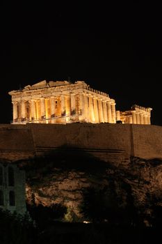 landmarks of athens greece europe a night view of parthenon temple