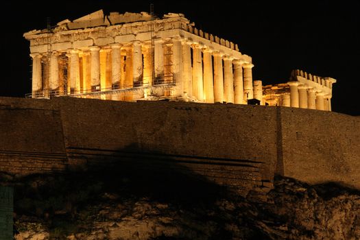 landmarks of athens greece europe a night view of parthenon temple