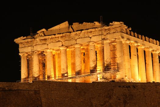 landmarks of athens greece europe a night view of parthenon temple