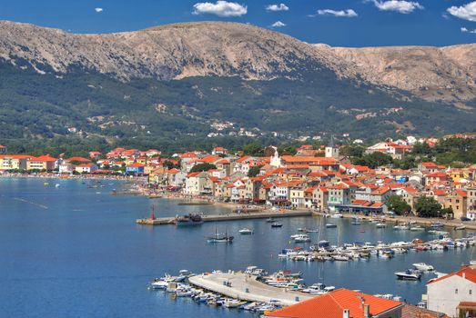 Town of Baska adriatic waterfront, Krk island, Croatia