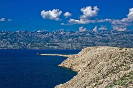 Velebit mountain and channel from Island of Pag