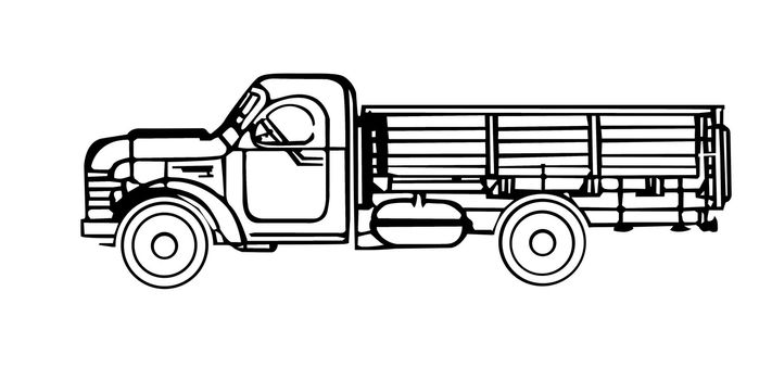 vector silhouette of the old cargo car