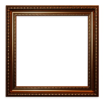 Old red brown isolated vintage wooden frame