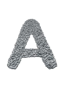 alphabet with stone texture on white background