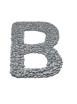 alphabet with stone texture on white background