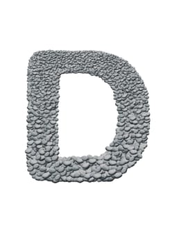 alphabet with stone texture on white background