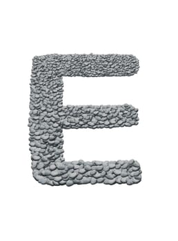alphabet with stone texture on white background