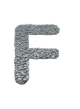 alphabet with stone texture on white background