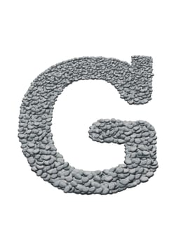alphabet with stone texture on white background