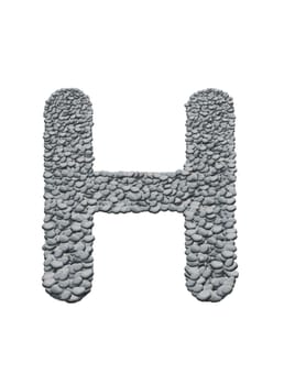 alphabet with stone texture on white background