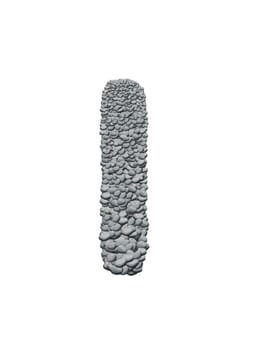 alphabet with stone texture on white background