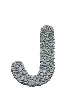 alphabet with stone texture on white background
