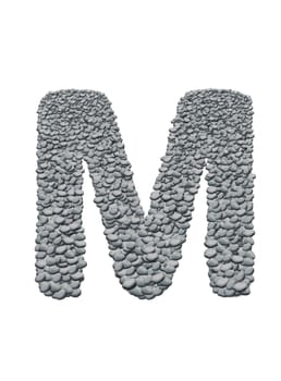 alphabet with stone texture on white background