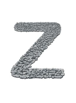 alphabet with stone texture on white background