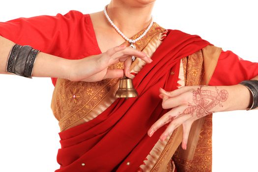 Young girl in the Indian national costume
