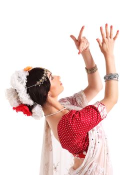 Young girl in the Indian national costume
